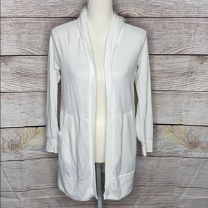 Flirtitude Active Long Open Sweatshirt White